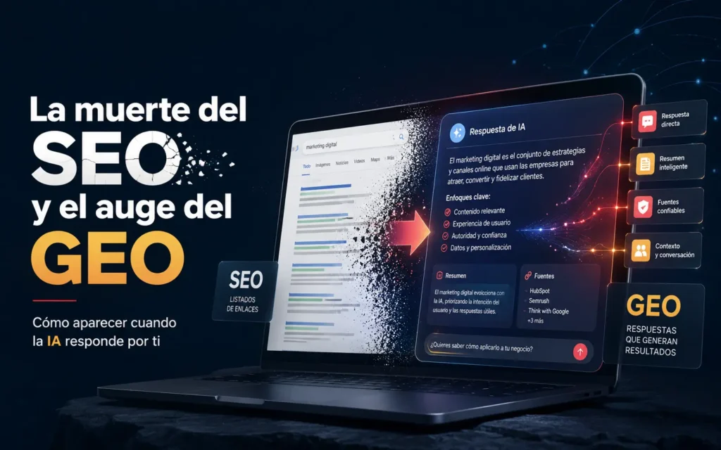 La muerte del SEO y el auge del GEO: cómo aparecer cuando la IA responde por ti